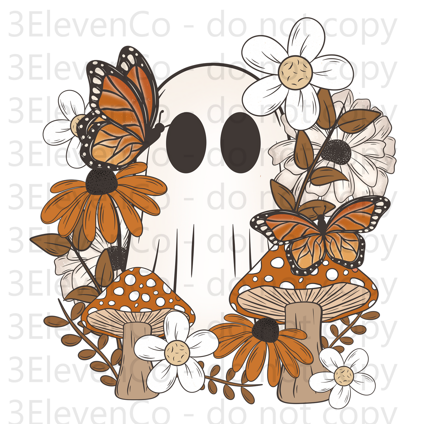CS 2024 fall ghosts seamless vinyl sheet | decal | UV DTF decal | UV cup wrap