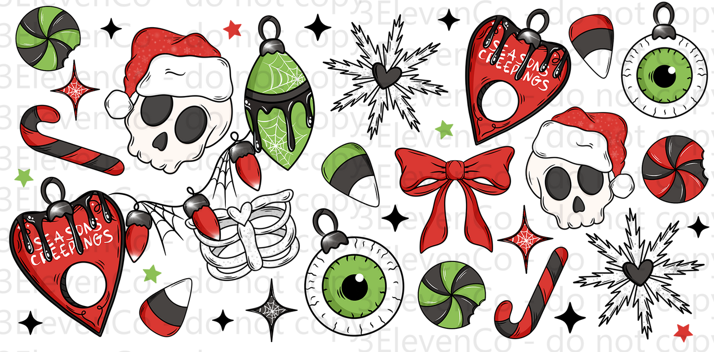 CS 2024 creepy Christmas vinyl sheet | decal | UV wrap | vinyl wrap | DTF print