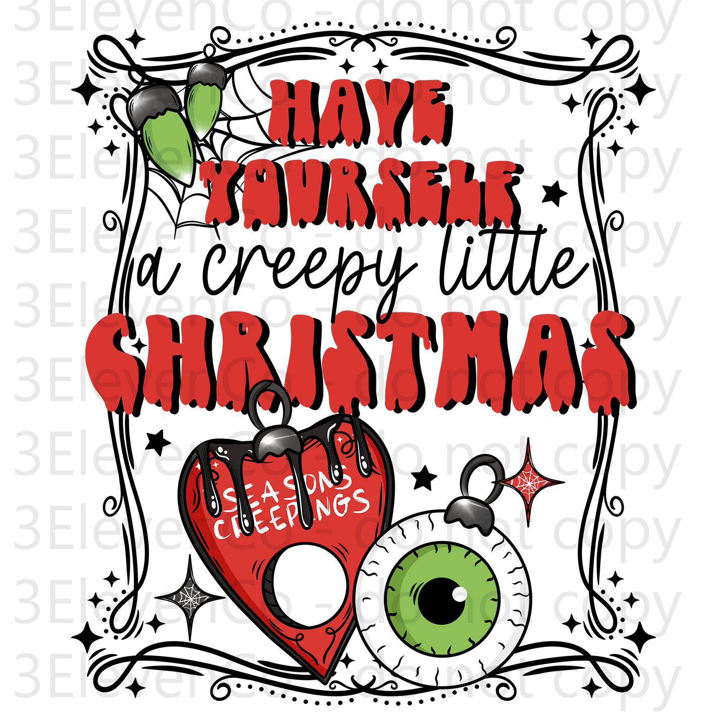 CS 2024 creepy Christmas vinyl sheet | decal | UV wrap | vinyl wrap | DTF print