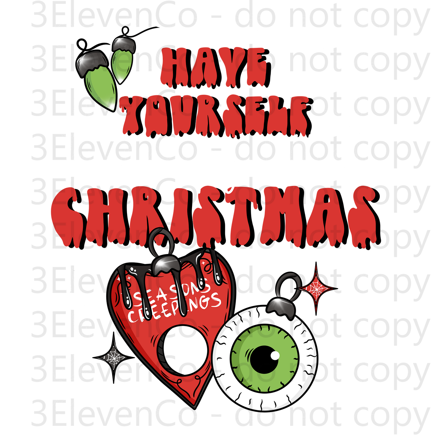 CS 2024 creepy Christmas vinyl sheet | decal | UV wrap | vinyl wrap | DTF print