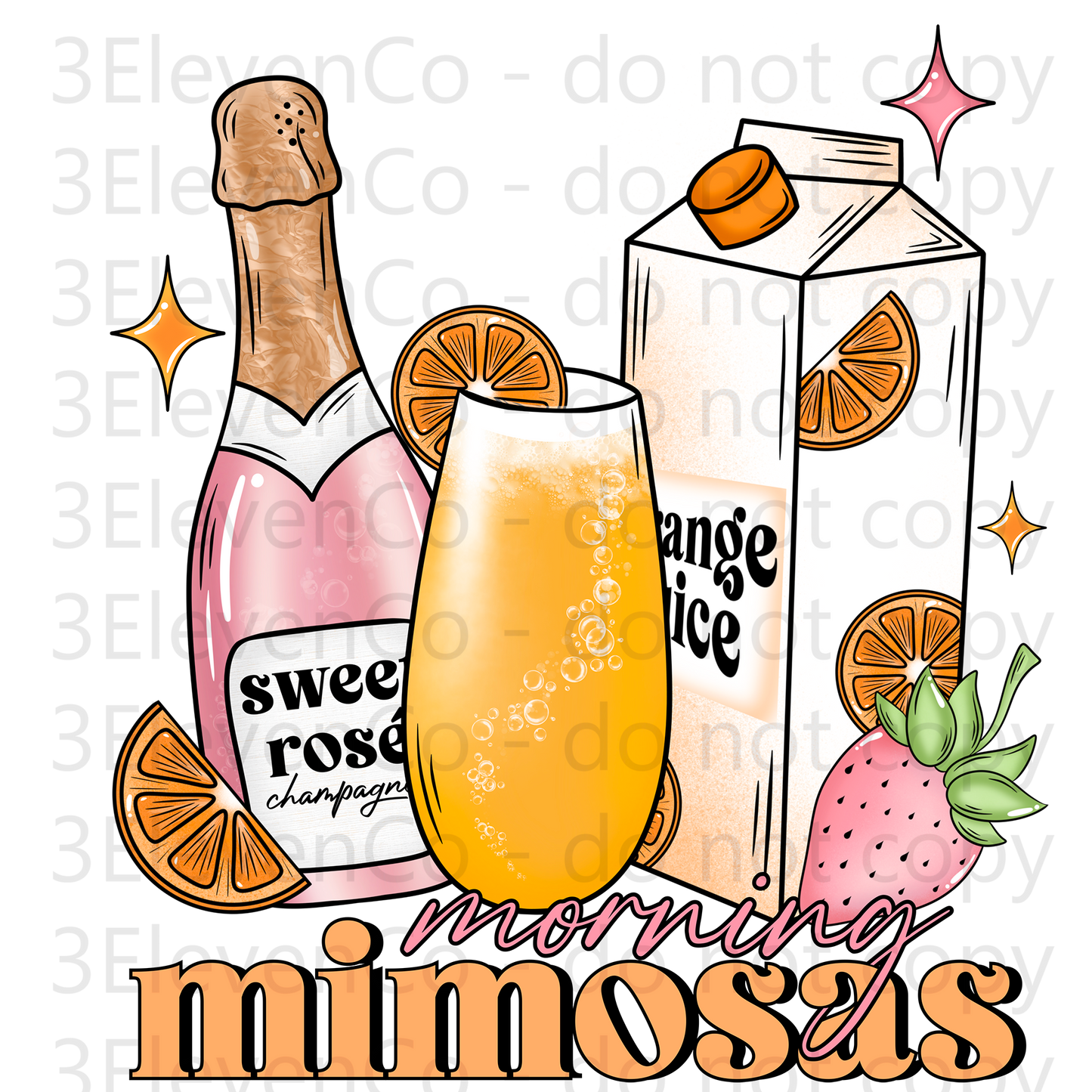 CS 2024 mimosa seamless vinyl sheet | decal | UV DTF decal | UV cup wrap