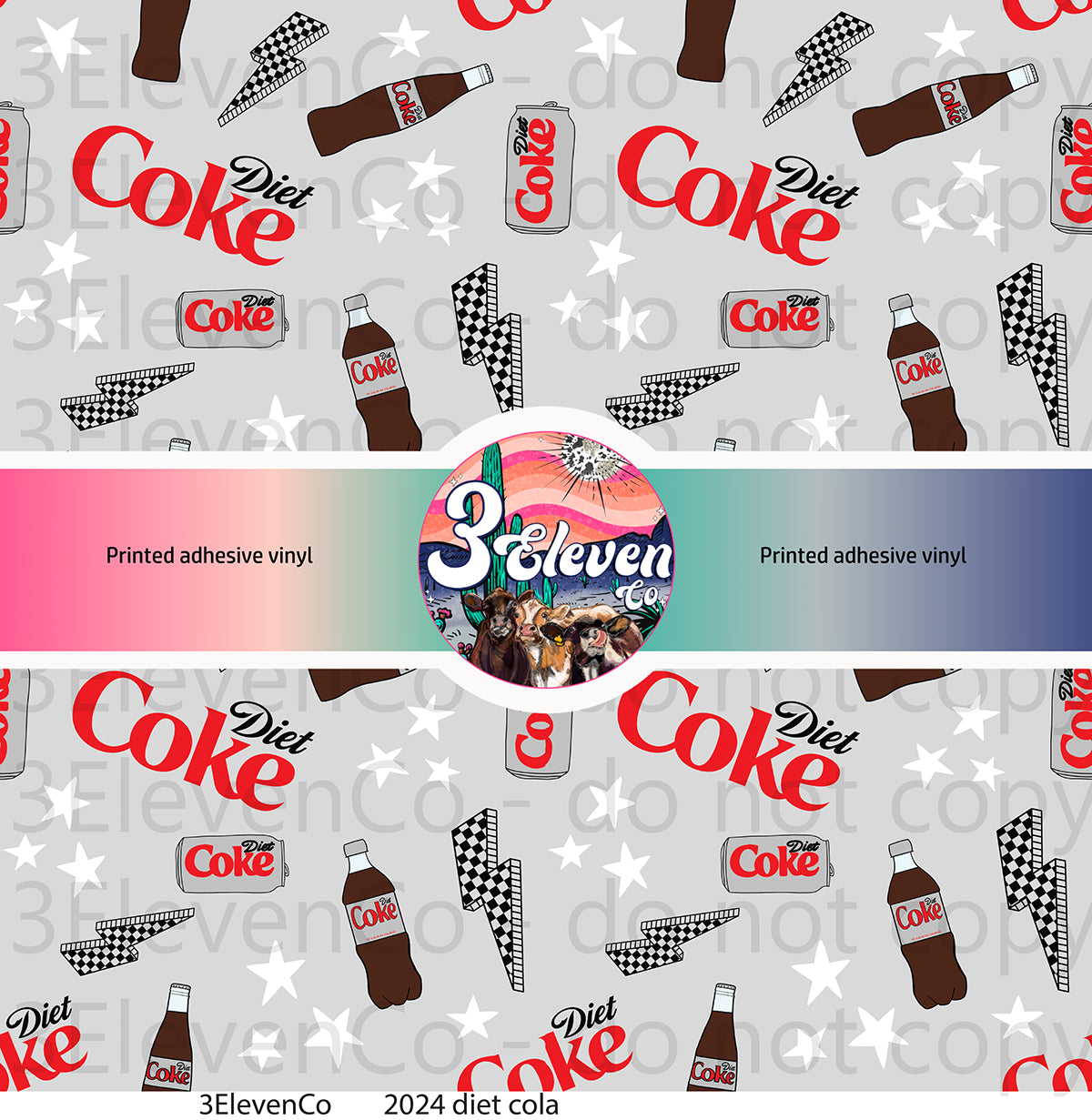 2024 diet cola vinyl sheet | semi-transparent decal | UV DTF