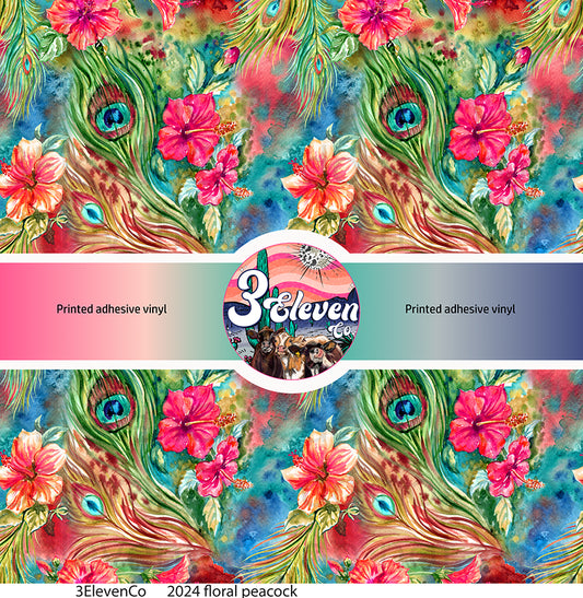 2024 floral peacock vinyl sheet