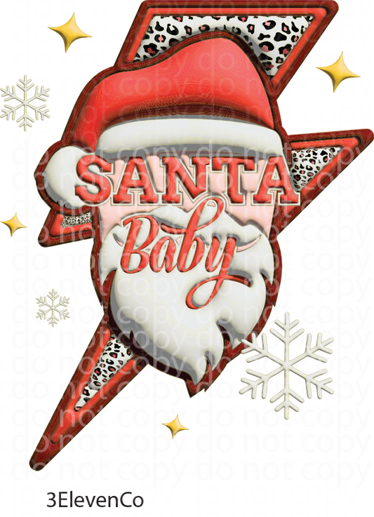 3D Santa Baby decal or sublimation print