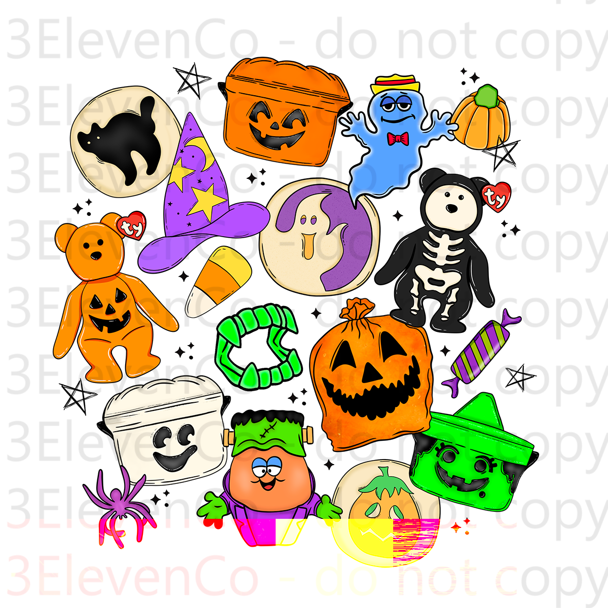 NDC 2024 90s Halloween vinyl sheet | decal | vinyl wrap | UV DTF cup wrap | DTF prints