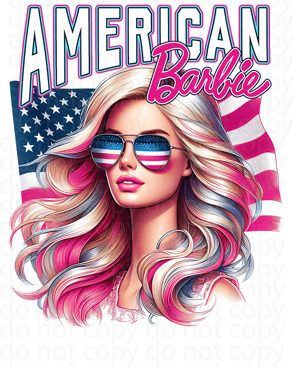 American Barbie vinyl decal|UV DTF decal| DTF print|sublimation print