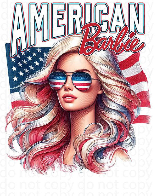 American Barbie vinyl decal|UV DTF decal| DTF print|sublimation print