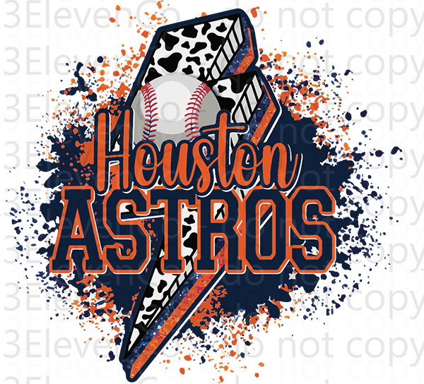 astros cowprint logo decal | UV DTF wrap