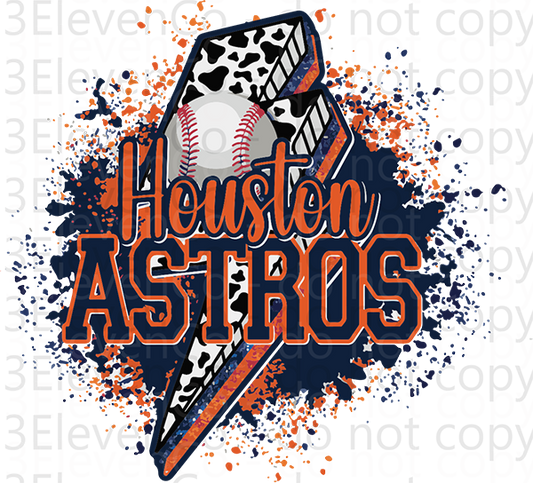 astros cowprint logo decal | UV DTF wrap