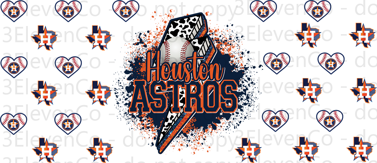 astros cowprint logo decal | UV DTF wrap