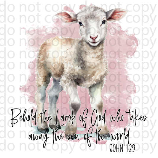 behold the lamb of God decal or sublimation print