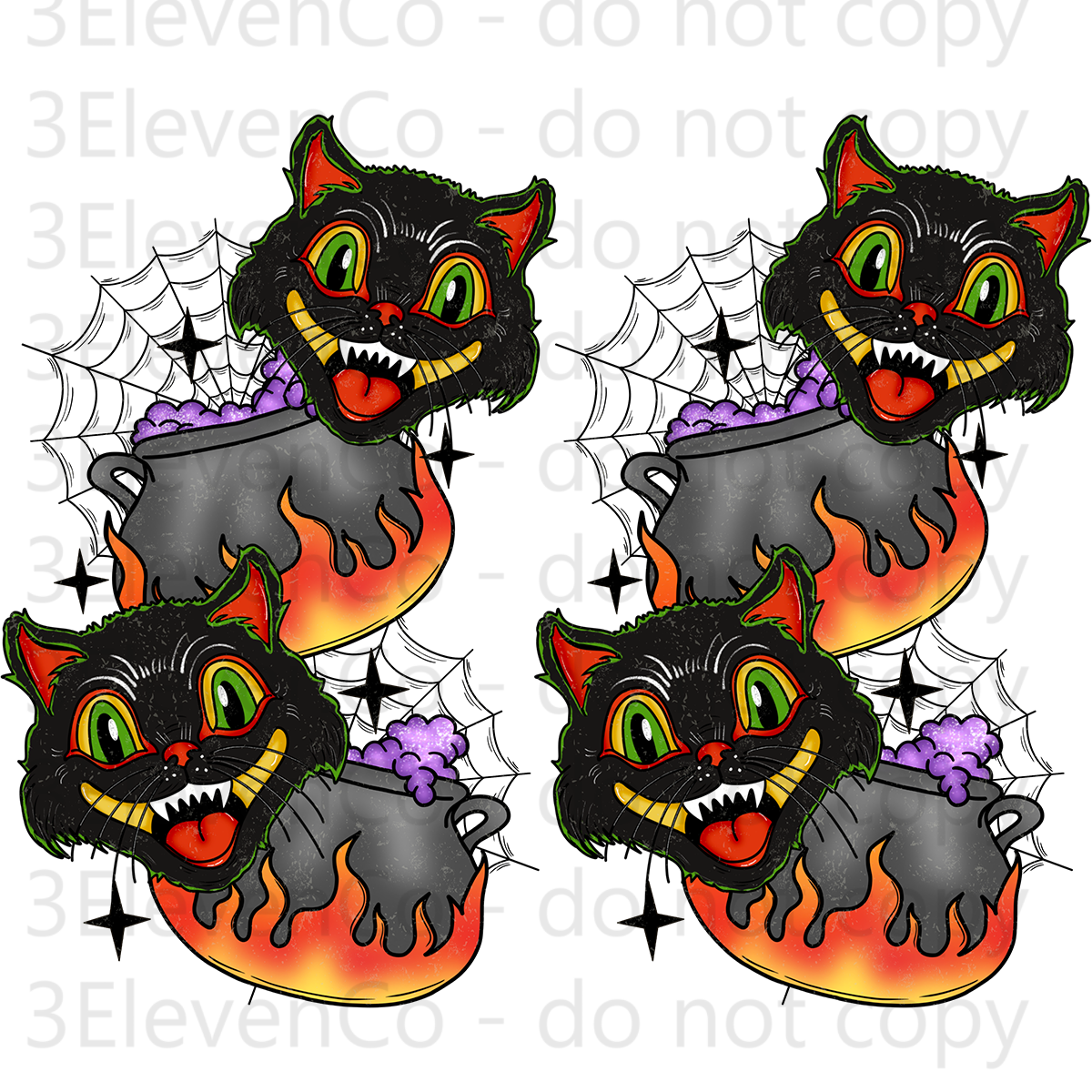 MM 2024 black cat cauldron vinyl sheet | decal | vinyl wrap | UV DTF cup wrap | DTF prints