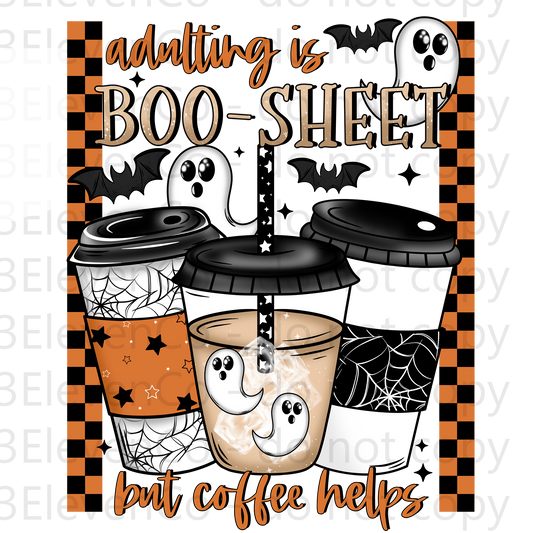 CS 2024 adulting is boo-sheet decal | UV DTF | DTF