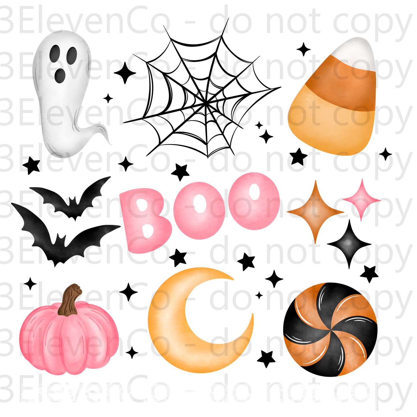 CS boho halloween seamless 2024 vinyl sheet | decal | UV DTF | DTF print