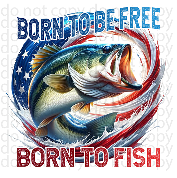 born to be free fish vinyl decal| UV DTF decal| DTF or sublimation print | sticker