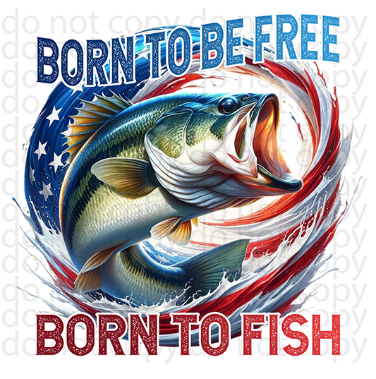 born to be free fish vinyl decal| UV DTF decal| DTF or sublimation print | sticker