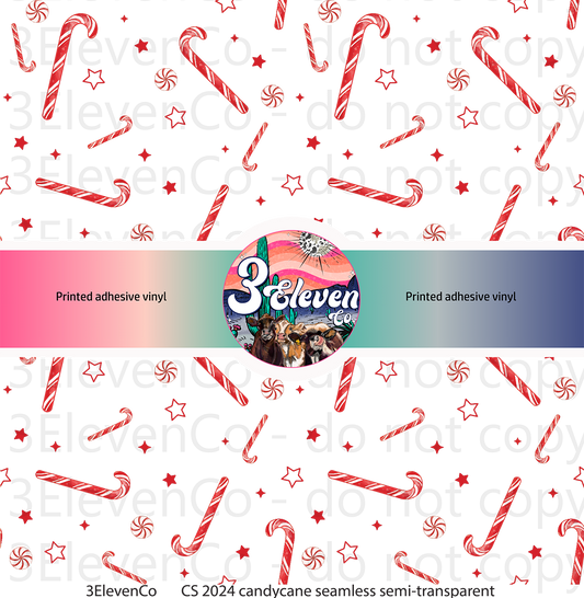 CS 2024 candy cane seamless vinyl sheet | decal | UV DTF wrap | UV DTF sheet