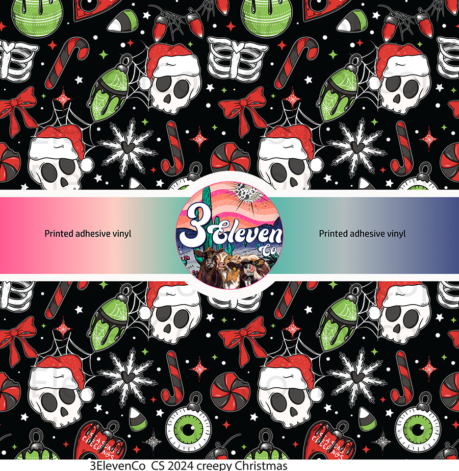 CS 2024 creepy Christmas vinyl sheet | decal | UV wrap | vinyl wrap | DTF print