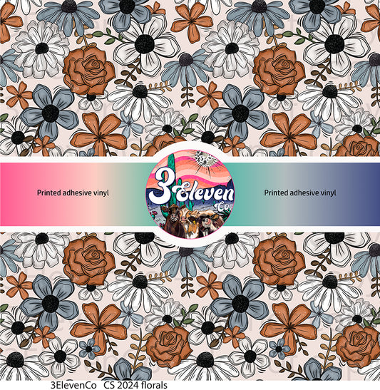 CS 2024 florals vinyl sheet | decal | UV wrap | vinyl wrap | DTF print