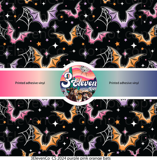 CS 2024 purple pink orange bats vinyl sheet | decal | UV wrap | DTF print