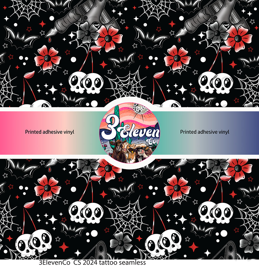 CS 2024 tattoo seamless vinyl sheet | decal | UV wrap| vinyl wrap | DTF print