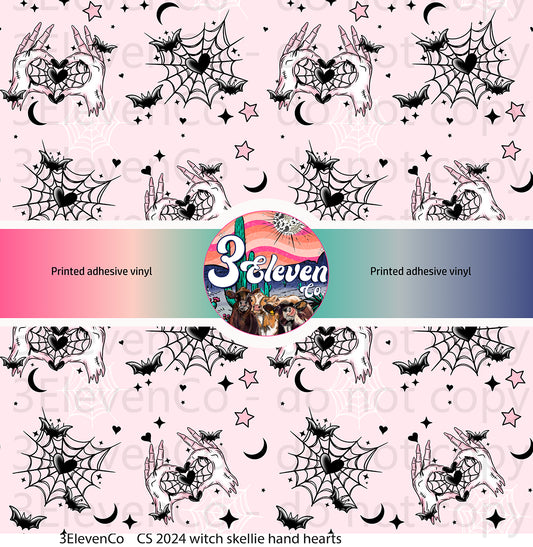 CS 2024 witch skellie hand hearts seamless vinyl sheet | decal | UV DTF decal | UV cup wrap | vinyl wrap