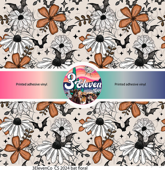 CS 2024 bat floral vinyl sheet | decal | UV wrap | DTF print