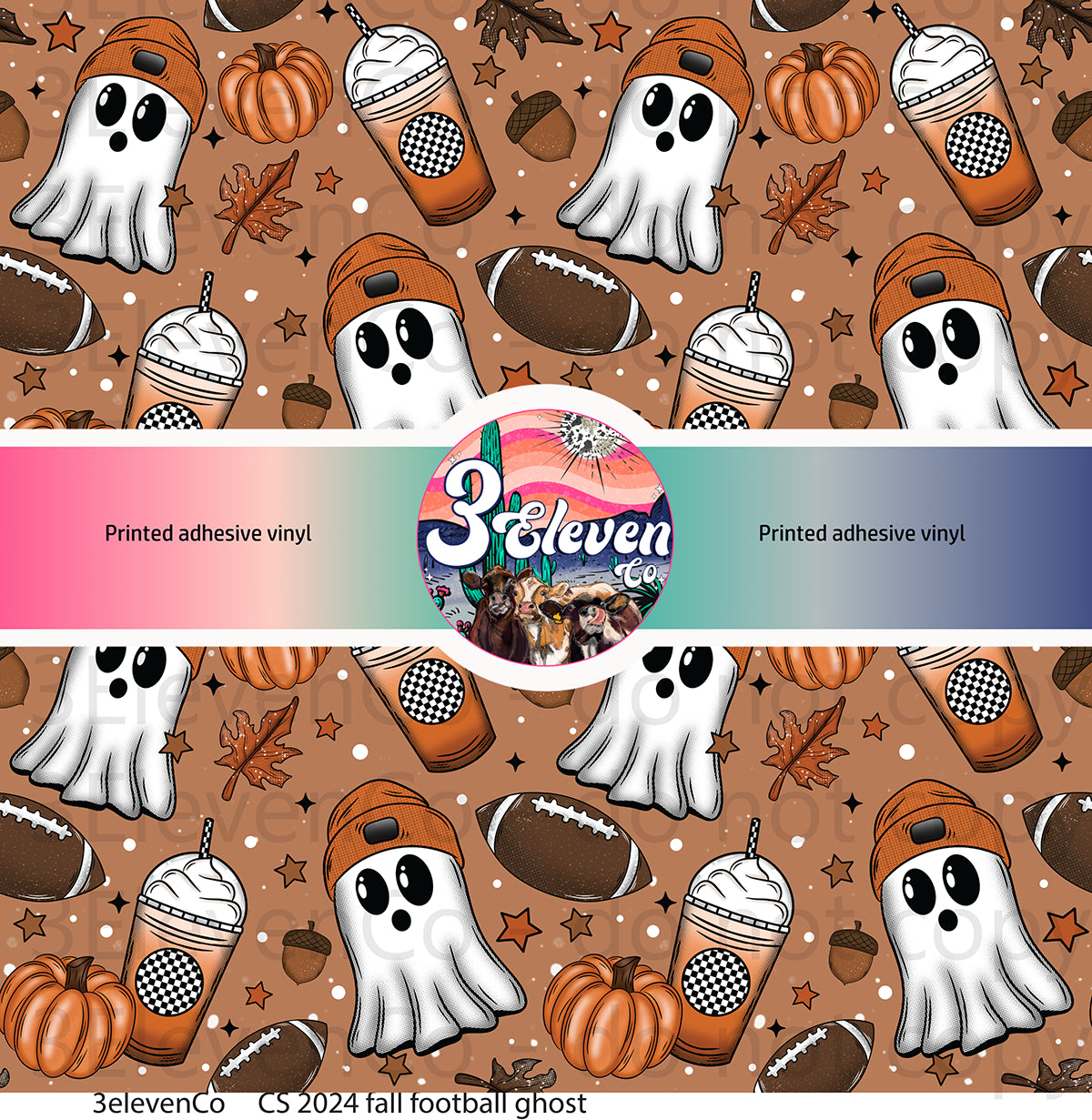 CS 2024 fall football ghost vinyl sheet | decal | UV wrap | vinyl wrap | DTF print