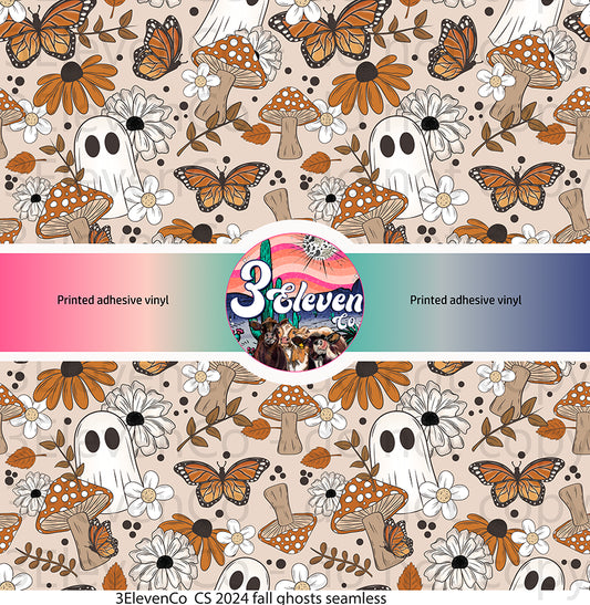 CS 2024 fall ghosts seamless vinyl sheet | decal | UV DTF decal | UV cup wrap