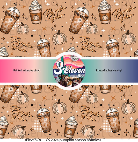 CS 2024 pumpkin season seamless vinyl sheet | decal | vinyl wrap | UV wrap | DTF