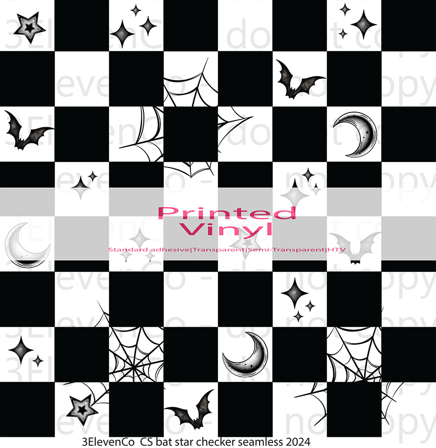 CS bat star checker seamless 2024 vinyl sheet | decal | UV wrap | DTF print