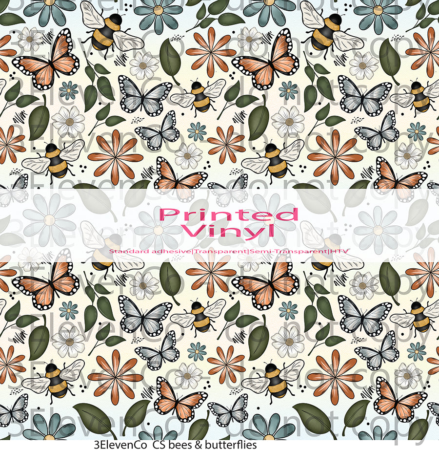 CS bees & butterflies seamless vinyl sheet