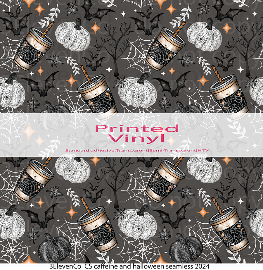 CS caffeine and halloween seamless 2024 vinyl sheet | decal | UV wrap | vinyl wrap