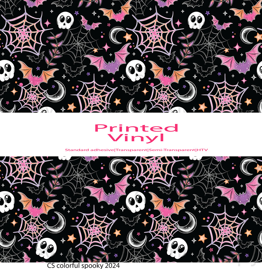 CS colorful spooky 2024 vinyl sheet | decal | UV wrap | pocket | sleeves