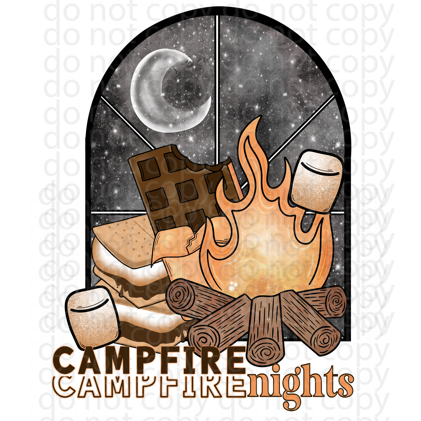 campfire nights vinyl sheet|decal|tumbler wrap|elements