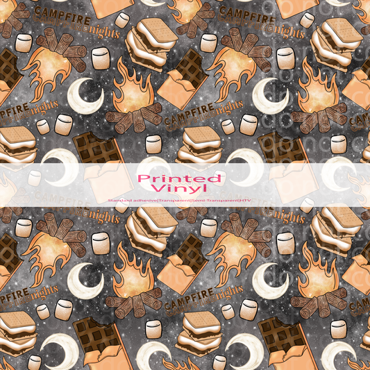 campfire nights vinyl sheet|decal|tumbler wrap|elements