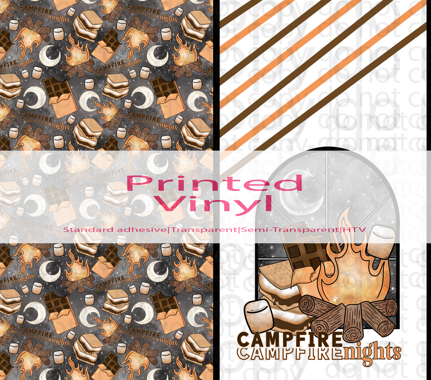 campfire nights vinyl sheet|decal|tumbler wrap|elements