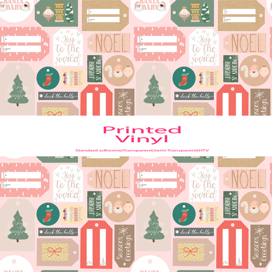 Christmas tags vinyl sheet