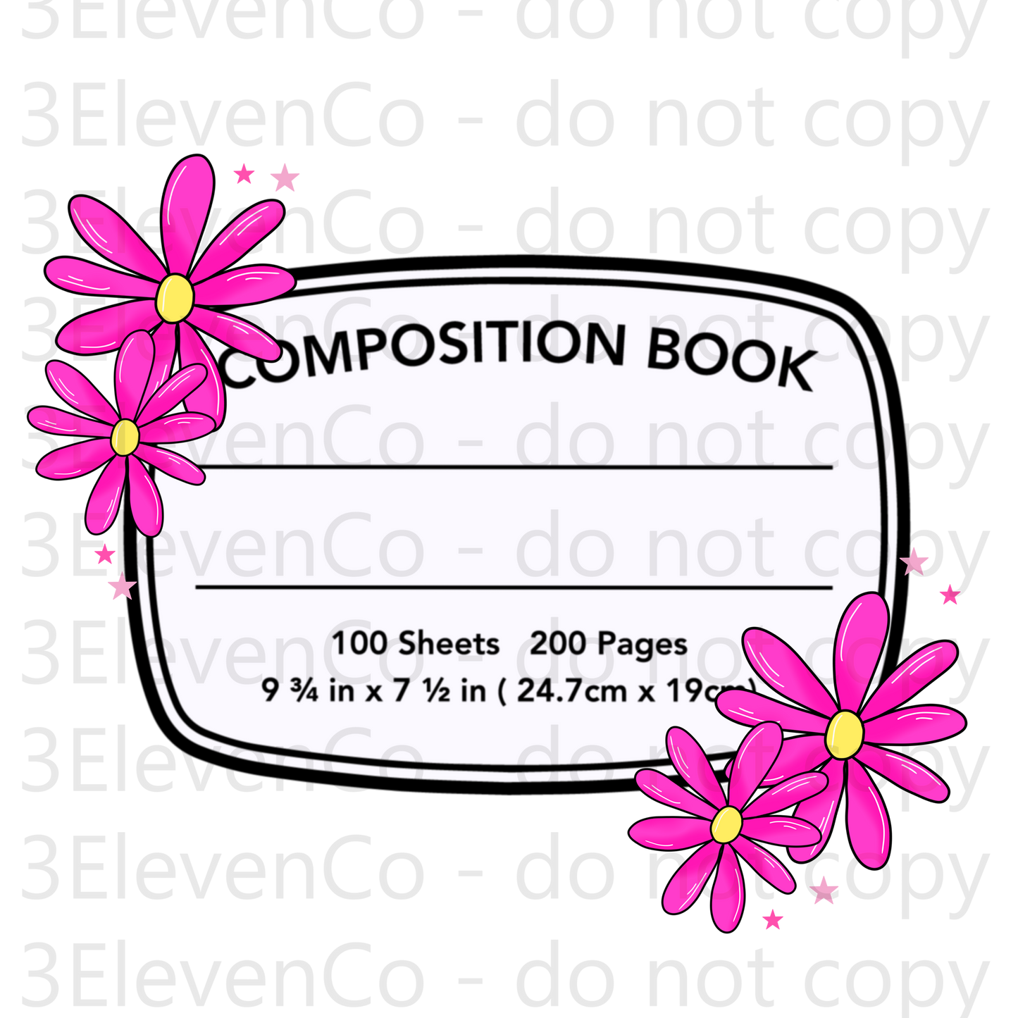 2024 floral composition book vinyl sheet | decal | UV DTF