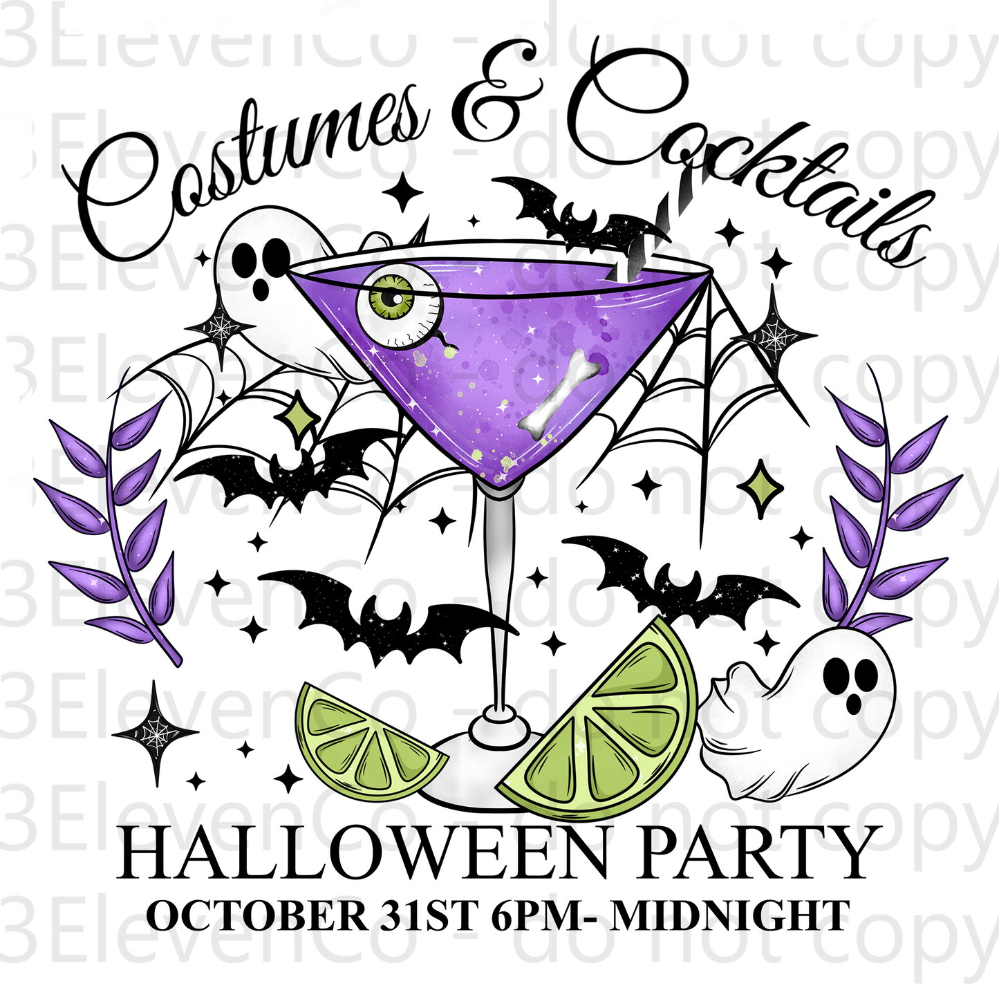 CS 2024 cocktails & costumes seamless vinyl sheet | decal | UV wrap | DTF print