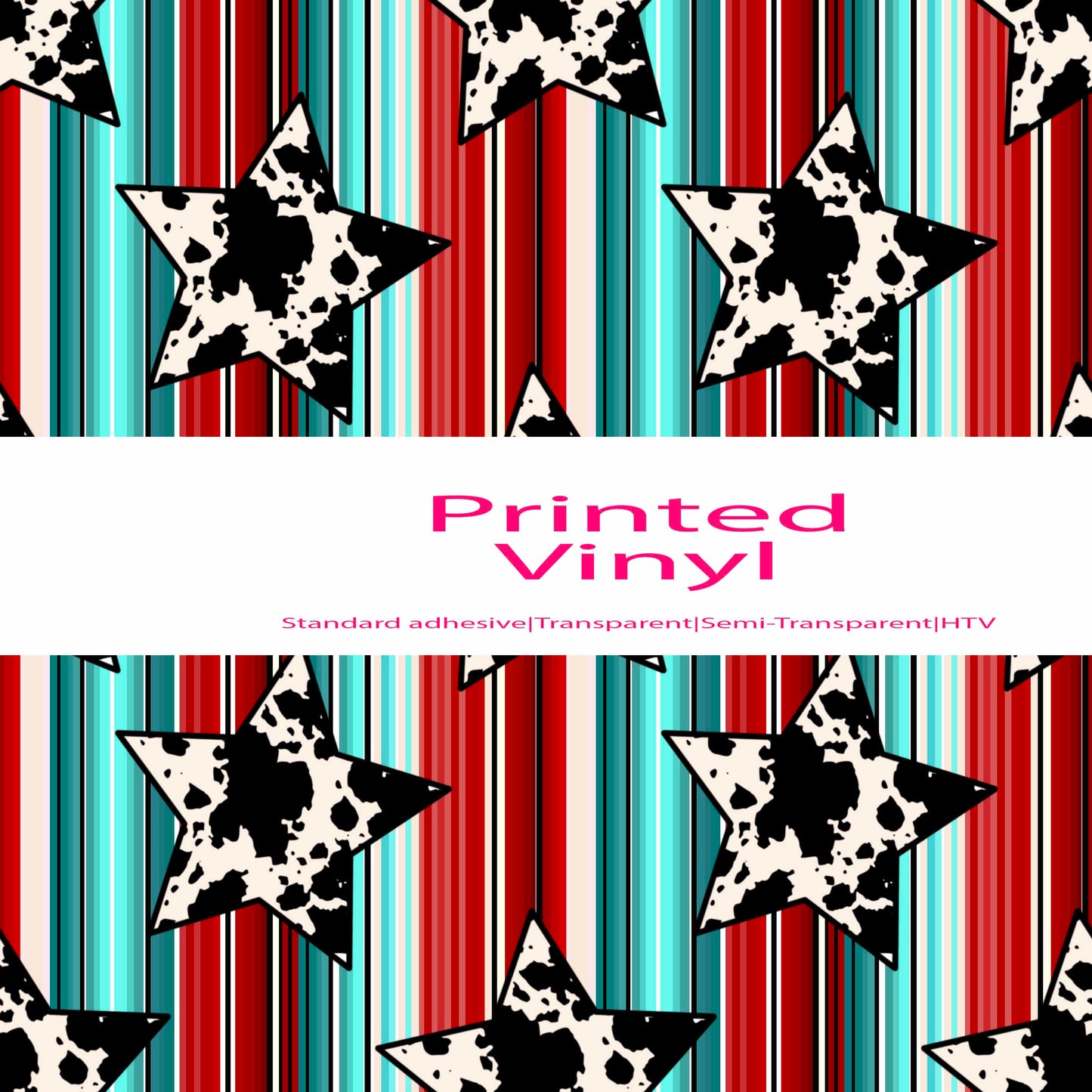 Serape cow print stars vinyl sheet