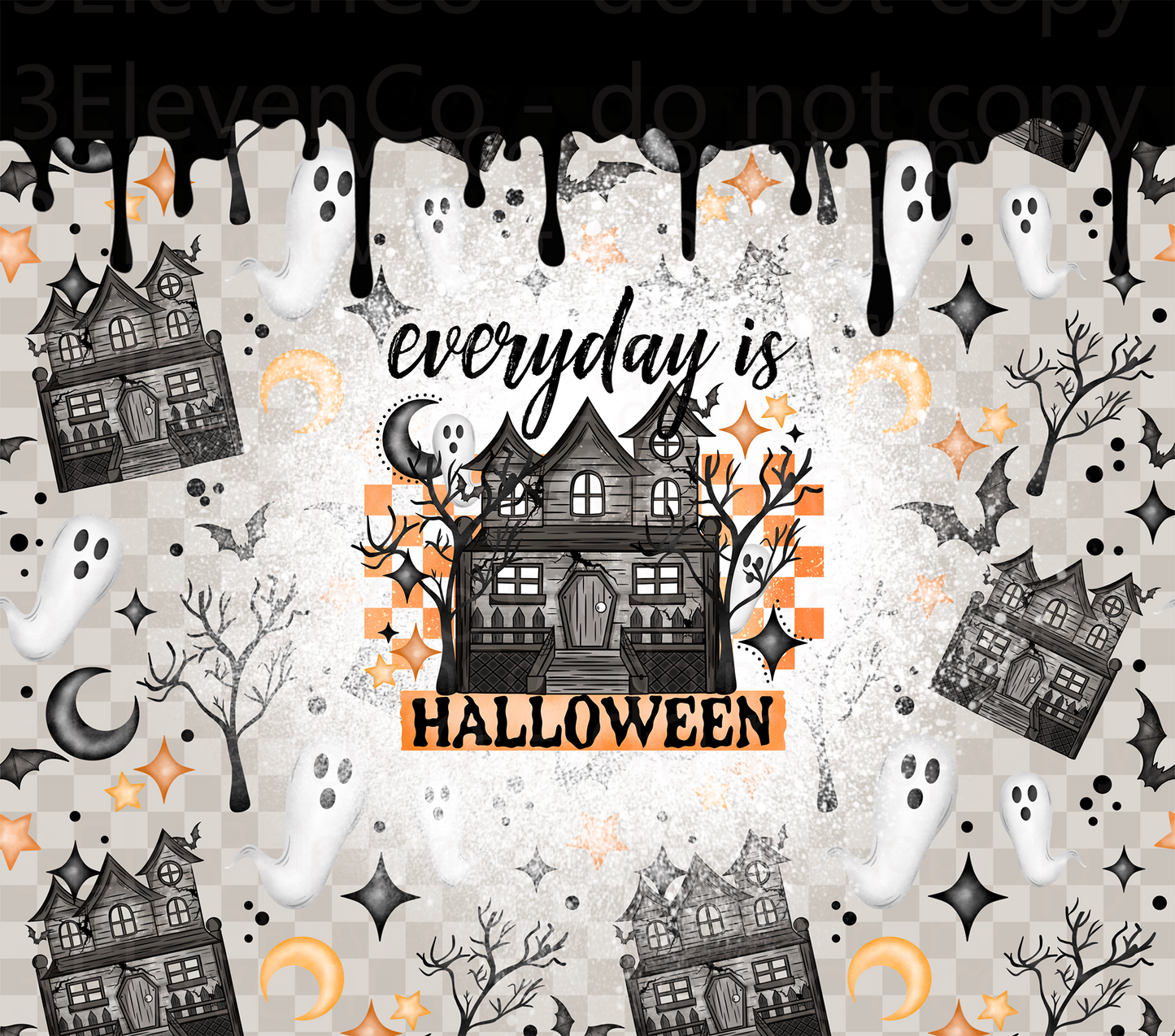 haunted house vinyl sheet | decal | UV wrap | vinyl wrap | DTF print