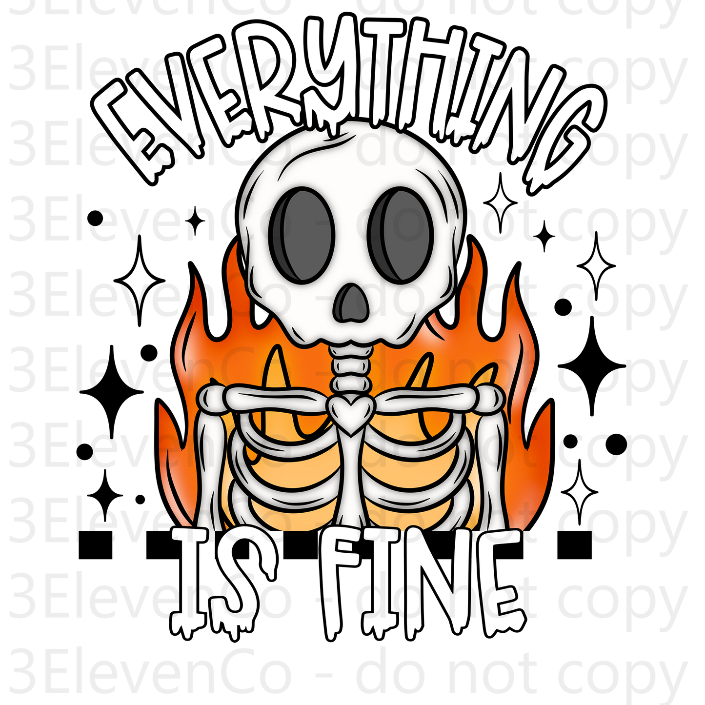 CS 2024 everything is fine decal | UV DTF | DTF