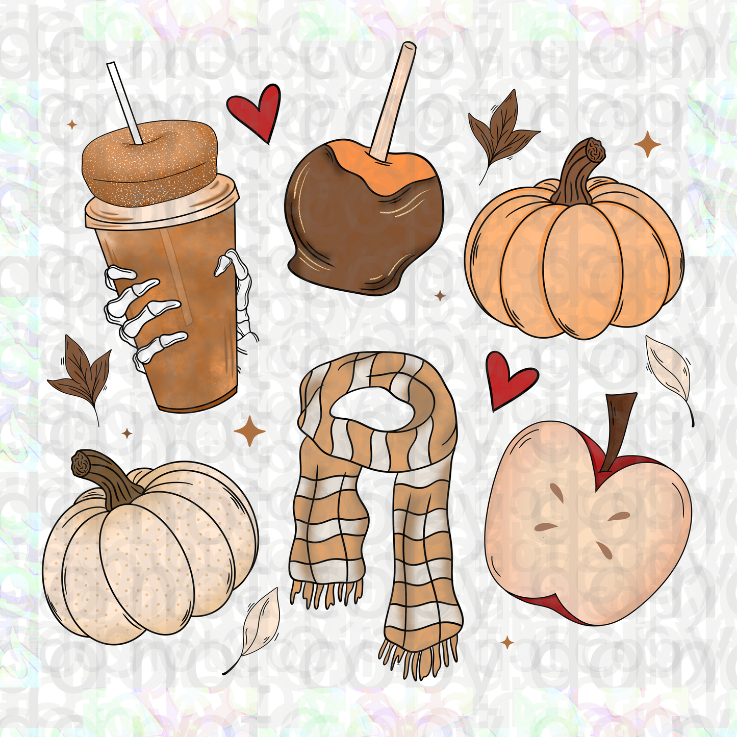 fall doodles vinyl sheet | decal | elements