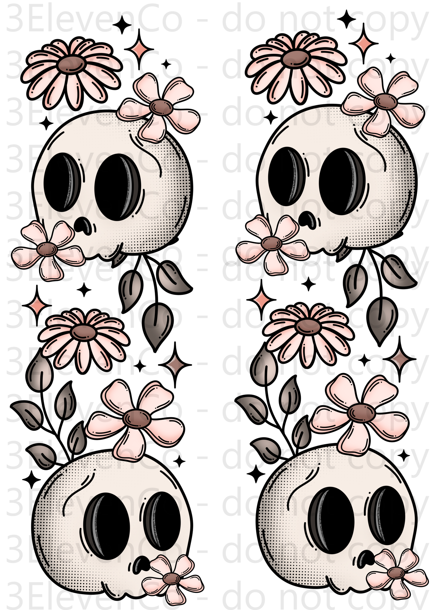 CS 2024 floral skellie vinyl sheet | decal | UV wrap | vinyl wrap | DTF