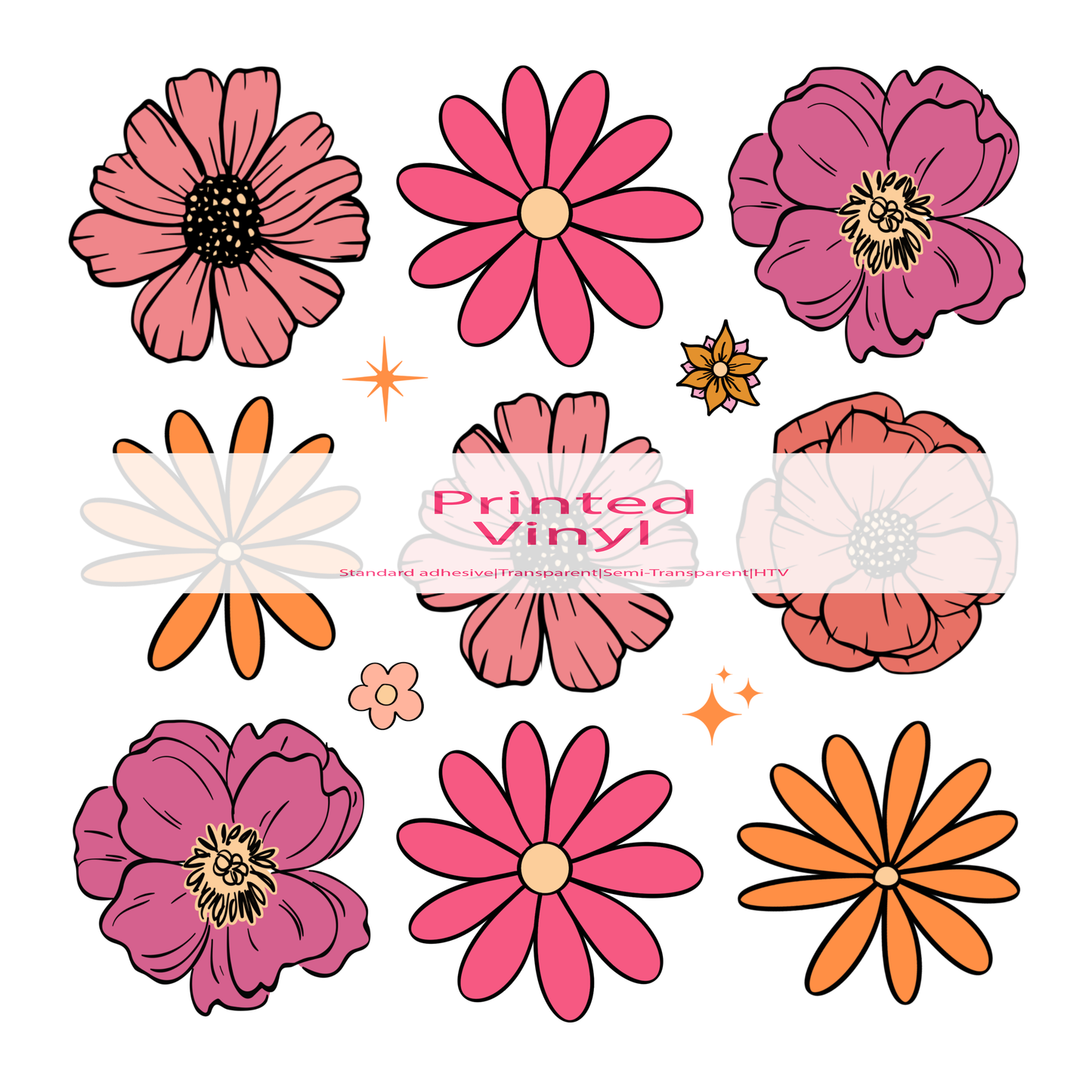 Floral elements vinyl sheet