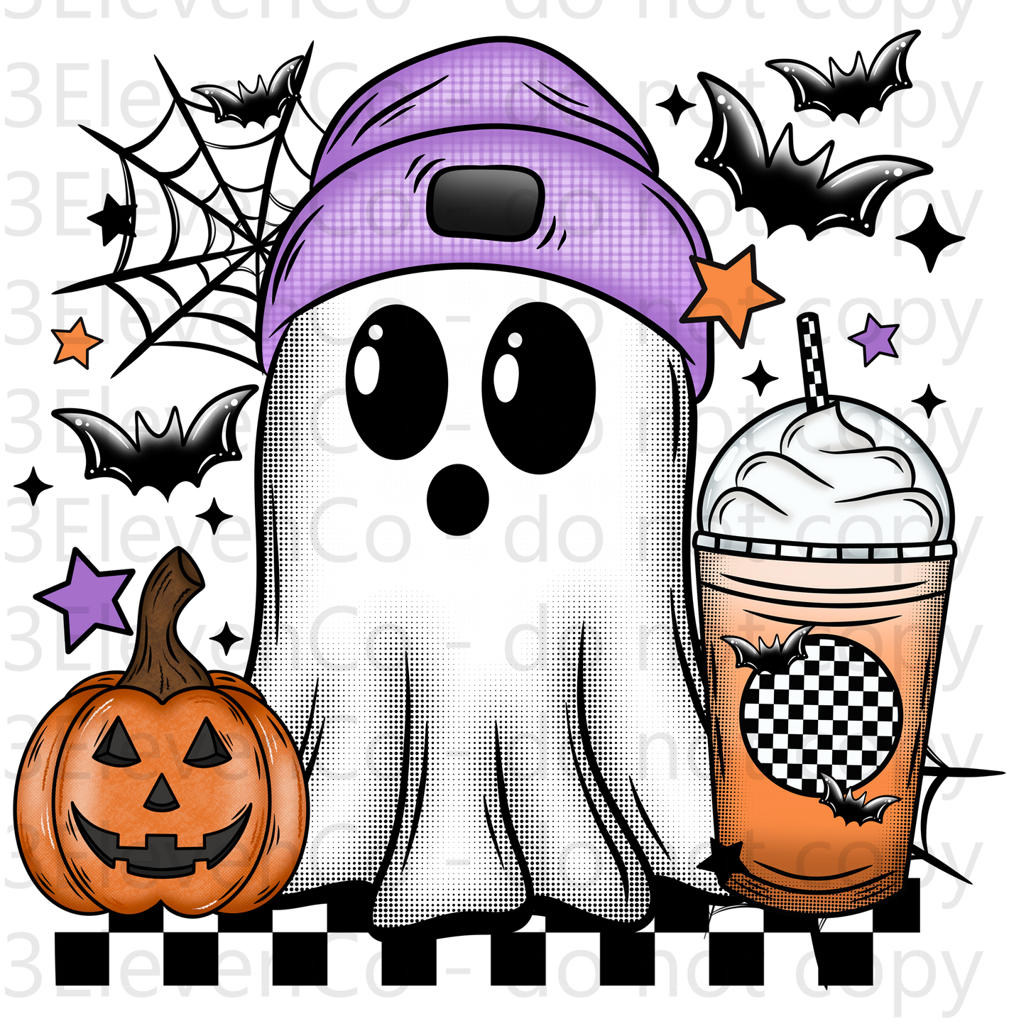 CS 2024 Halloween ghost vinyl sheet | decal | UV wrap | vinyl wrap | DTF print