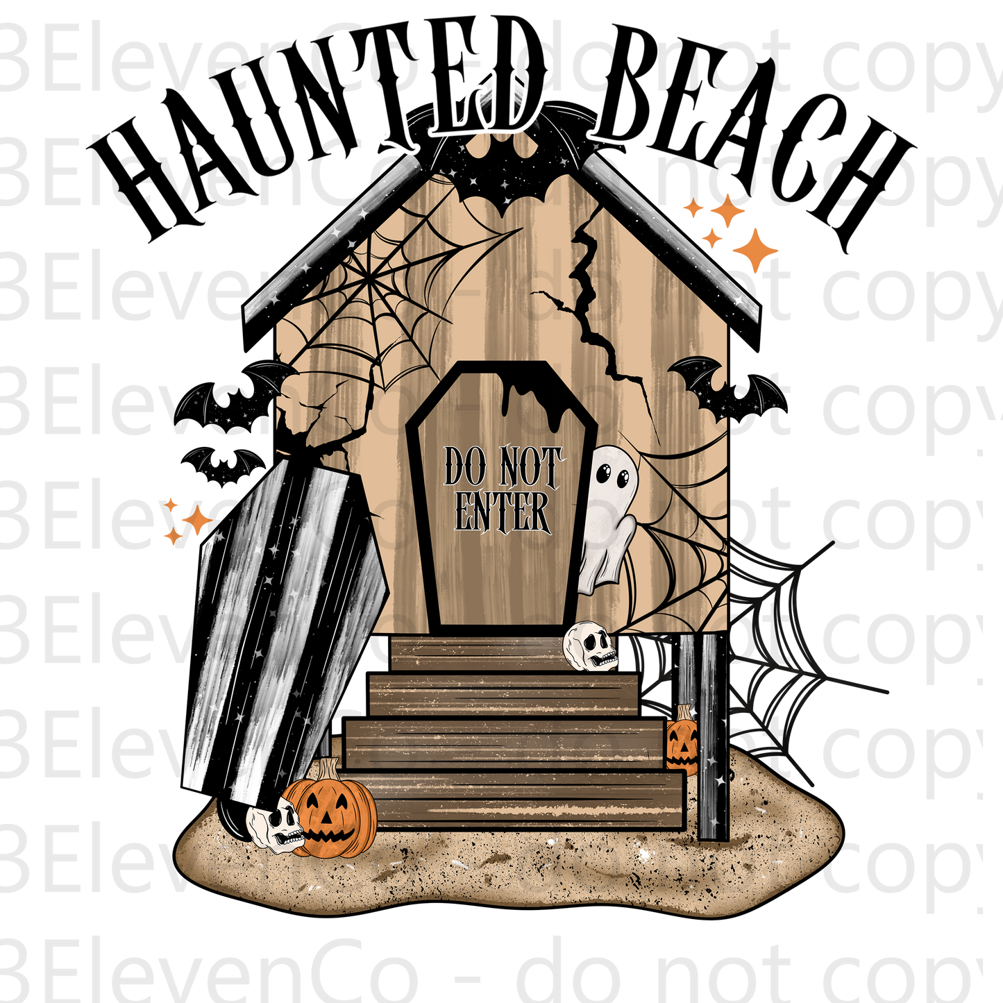 haunted beach vinyl sheet | decal | UV wrap | vinyl wrap | DTF print