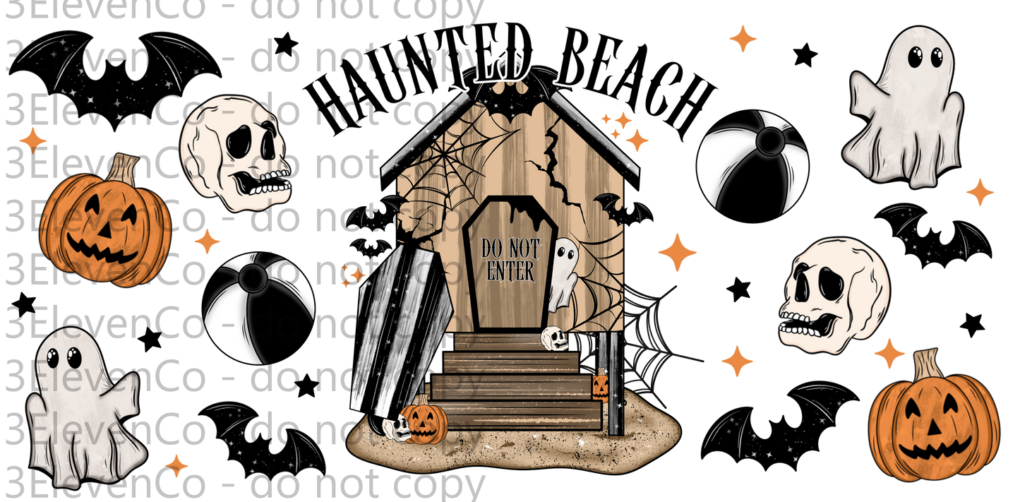 haunted beach vinyl sheet | decal | UV wrap | vinyl wrap | DTF print