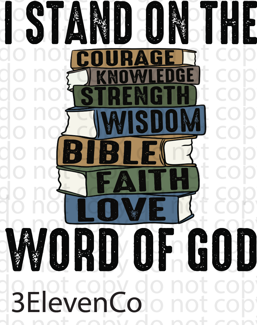 stand on the word of GOD semi-transparent decal